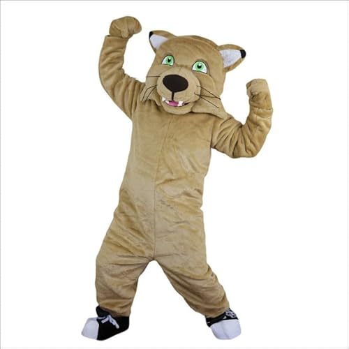 Costume Shine Ein schnurrbart-Maskottchenkostüm für Erwachsene – Anpassbarer, leichter Ganzkörper-Plüschanzug mit Kühlgebläse und Eisweste von Costume Shine