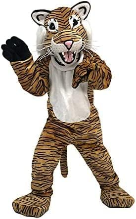 Costume Shine Gestreifter tiger.-Maskottchenkostüm für Erwachsene – Anpassbarer, leichter Ganzkörper-Plüschanzug mit Kühlgebläse und Eisweste von Costume Shine