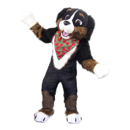 Costume Shine Gewinnende hunde.-Maskottchenkostüm für Erwachsene – Anpassbarer, leichter Ganzkörper-Plüschanzug mit Kühlgebläse und Eisweste von Costume Shine