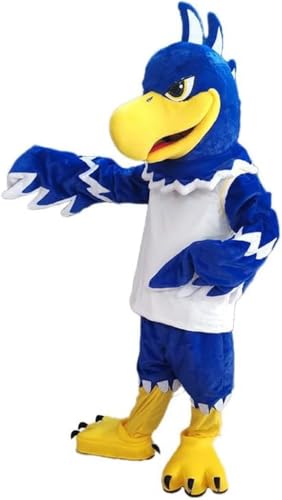 Costume Shine Hübscher Blauer Adler -Maskottchenkostüm für Erwachsene – Anpassbarer, leichter Ganzkörper-Plüschanzug mit Kühlgebläse und Eisweste von Costume Shine