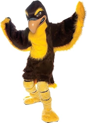 Costume Shine Wilder Gelber Adler-Maskottchenkostüm für Erwachsene – Anpassbarer, leichter Ganzkörper-Plüschanzug mit Kühlgebläse und Eisweste von Costume Shine