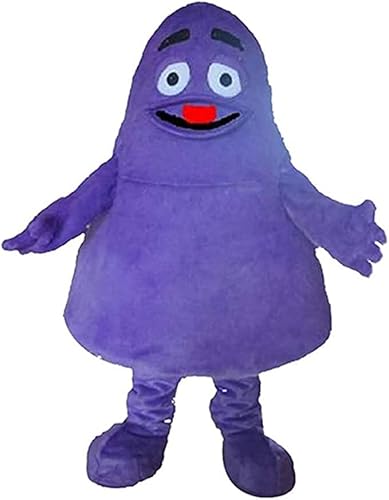Deluxe Maskottchen Kostüm kompatibel mit Grimace Purple Monster Erwachsenengröße für Damen und Herren mit integriertem Ventilator von Costume Shine