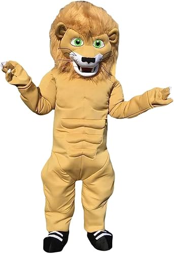 Handsome Muscle Lion Maskottchen Kostüm für Erwachsene Männer & Frauen mit integriertem Ventilator im Kopf Handsome Muscle Lion Maskottchen Kostüm für Erwachsene Männer & Frauen mit integriertem Ventilator im Kopf von Costume Shine