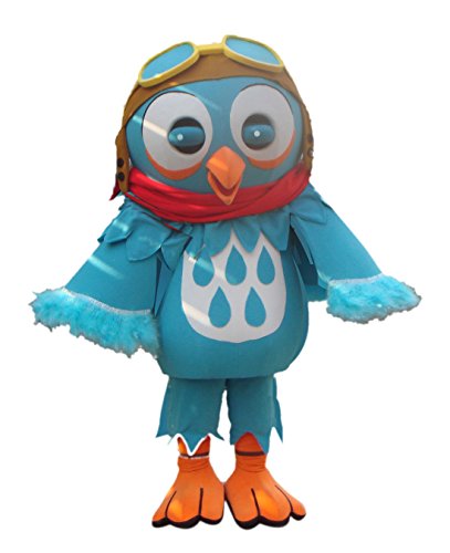 CostumeShine Blaues Vogel-Maskottchen-Kostüm mit Brille, Siehe Abbildung, M von CostumeShine