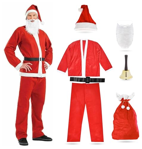 All-in-One Nikolauskostüm - Santa Claus Kostüm für Herren und Erwachsene – Perfekt für Weihnachten & Nikolaus von Costumed