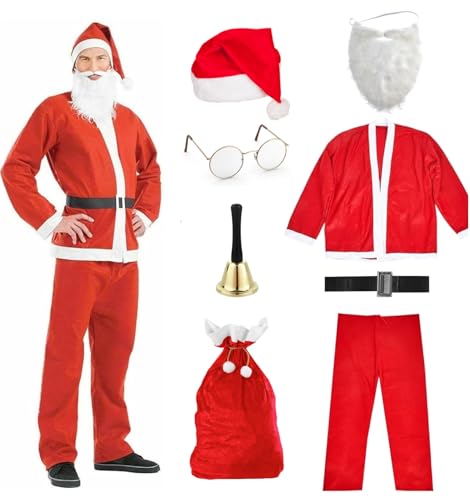 All-in-One Nikolauskostüm - Santa Claus Kostüm für Herren und Erwachsene – Perfekt für Weihnachten & Nikolaus von Costumed