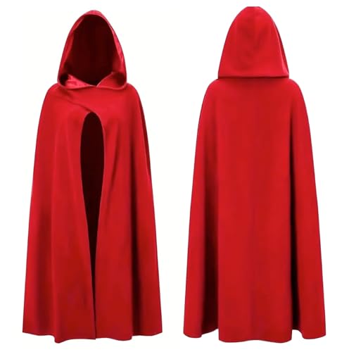 Vampir Kostüm Umhang rot & schwarz mit Kaputze - für Kinder & Erwachsene, für Halloween & Fasching & Karneval Beidseitig von Costumed