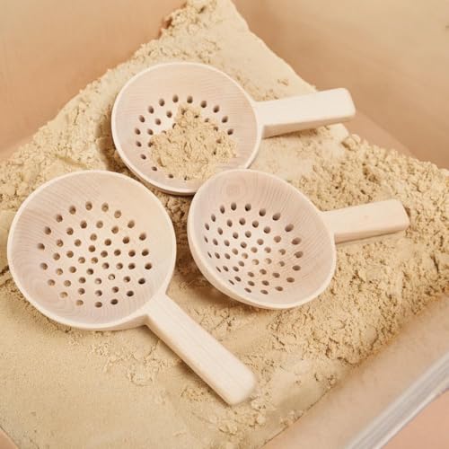 Cosy Schlitzlöffel aus Holz mit kurzem Griff, 3 Stück von Cosy