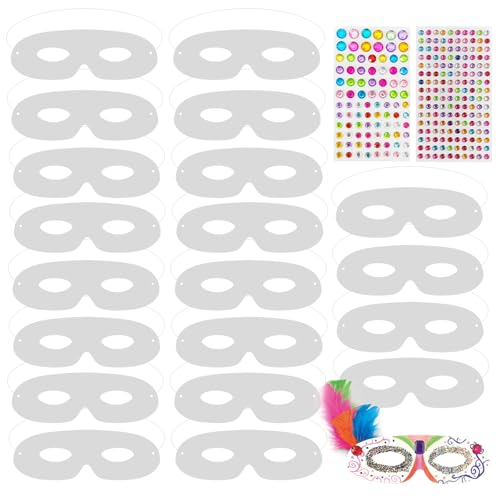 Cosysparks DIY Weiße Papier Maske, 20 Pcs Stanzschnitt diy papier maske mit Strassaufklebern masken zum bemalen kinder diy graffiti-maske für Partyzubehör Cosysparks DIY Weiße Papier Maske, 20 Pcs Stanzschnitt diy papier maske mit Strassaufklebern masken zum bemalen kinder diy graffiti-maske für Partyzubehör von Cosysparks