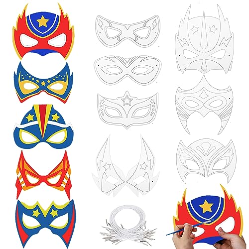 DIY Papier Superhelden Maske Für Kinder Party, 12-Pcs Superhero Colour-In Maske DIY Masken zum Bemalen Kinder Machen Sie Ihre eigene Maske für Kind Cosplay Dress-Up Geburtstagsparty Supplies DIY Papier Superhelden Maske Für Kinder Party, 12-Pcs Superhero Colour-In Maske DIY Masken zum Bemalen Kinder Machen Sie Ihre eigene Maske für Kind Cosplay Dress-Up Geburtstagsparty Supplies von Cosysparks