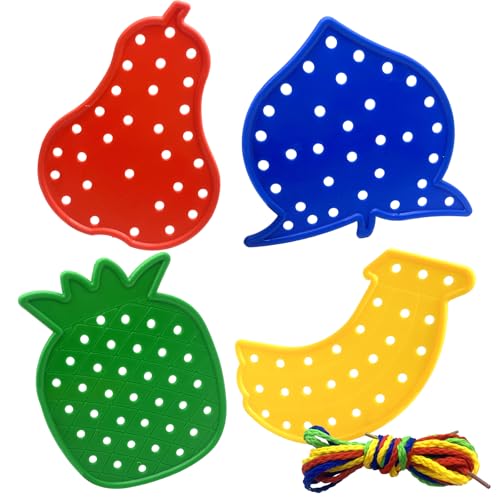 Cosysparks Fädelspiel für 2-5 Jahre Olds, 4-Pcs Kleinkind Faden Spielzeug Nette und helle Fruchtform Schnüren Spielzeug Kleinkind Reise Spielzeug Feine Motor Fähigkeiten Spielzeug Geschenk für Kinder Cosysparks Fädelspiel für 2-5 Jahre Olds, 4-Pcs Kleinkind Faden Spielzeug Nette und helle Fruchtform Schnüren Spielzeug Kleinkind Reise Spielzeug Feine Motor Fähigkeiten Spielzeug Geschenk für Kinder von Cosysparks
