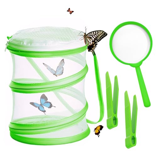 Forscherset für Kinder, 4-Pack insektenfänger Kinder Explorer Toy Outdoor entdecker Set für Kinder einschließlich Insektenkäfig, Pinzette, Lupe von Cosysparks