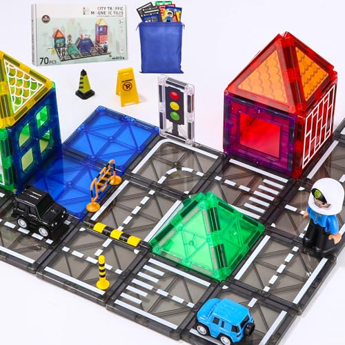 Cotepi Magnetische Bausteine,Straßenaufsatz-Set mit magnetischen,Stadt Bauspielzeug für Kleinkinder Vorschulspielzeug Alter 4-6 5-7, Jungen und Mädchen ab 3 Jahren Kinderspielzeug Cotepi Magnetische Bausteine,Straßenaufsatz-Set mit magnetischen,Stadt Bauspielzeug für Kleinkinder Vorschulspielzeug Alter 4-6 5-7, Jungen und Mädchen ab 3 Jahren Kinderspielzeug von Cotepi