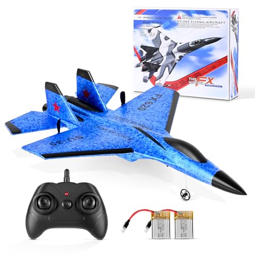 RC Flugzeug, 2.4GHz & 2 Startmodi Ferngesteuertes Flugzeug rtf, USB-Aufladung Flugzeugmodell mit 3-Achsen-Gyro-Flugsystem, LED-Nachtlicht und 2 Ersatzpropellern für Anfänger und Kinder von Couleeur