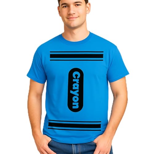 Coume Halloween-Kostüm, Kreide, T-Shirt, Buntstift, Grafik-Shirt, Erwachsenenkostüm für Gruppen-Teampaare, Halloween-Parade-Party, Blau, Large Coume Halloween-Kostüm, Kreide, T-Shirt, Buntstift, Grafik-Shirt, Erwachsenenkostüm für Gruppen-Teampaare, Halloween-Parade-Party, Blau, Large von Coume