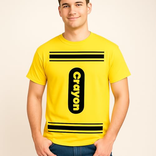 Coume Halloween-Kostüm, Kreide, T-Shirt, Buntstift, Grafik-Shirt, Erwachsenenkostüm für Gruppen-Teampaare, Halloween-Parade-Party, gelb, Medium Coume Halloween-Kostüm, Kreide, T-Shirt, Buntstift, Grafik-Shirt, Erwachsenenkostüm für Gruppen-Teampaare, Halloween-Parade-Party, gelb, Medium von Coume