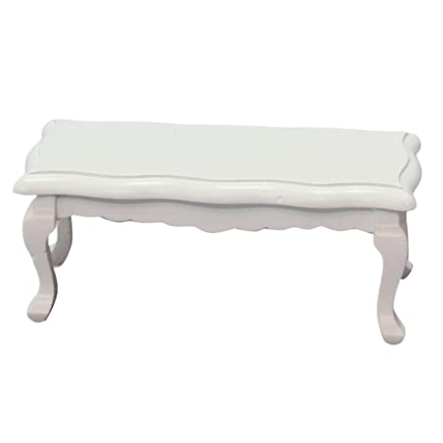 1:12 Puppenhaus-Möbel, Miniatur-Teetisch, Couchtisch, Ornament, Typ 1, Weiß, 9,1 x 4,5 x 3,8 cm 1:12 Puppenhaus-Möbel, Miniatur-Teetisch, Couchtisch, Ornament, Typ 1, Weiß, 9,1 x 4,5 x 3,8 cm von Courtieyeardceastea