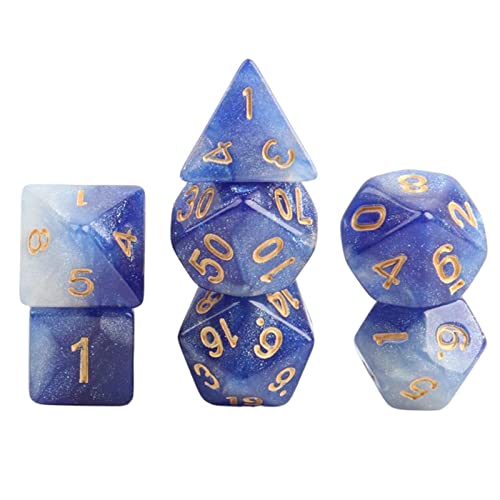 7 Stück Polyedrische Würfel Partyspiel Würfelspiel für DND Tischspiel Stern Deep Blue Gala Piecesy 7 Stück Polyedrische Würfel Partyspiel Würfelspiel für DND Tischspiel Stern Deep Blue Gala Piecesy von Courtieyeardceastea