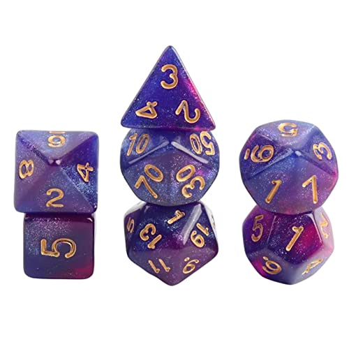 7 Stück Polyedrische Würfel Partyspiel Würfelspiel für DND Tischspiel Stern Lila 7 Stück Polyedrische Würfel Partyspiel Würfelspiel für DND Tischspiel Stern Lila von Courtieyeardceastea