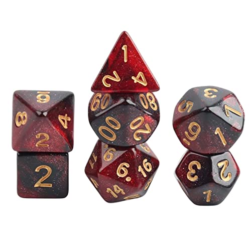 7 Stück Polyedrische Würfel Partyspiel Würfelspiel für DND Tischspiel Stern Rot 7 Stück Polyedrische Würfel Partyspiel Würfelspiel für DND Tischspiel Stern Rot von Courtieyeardceastea
