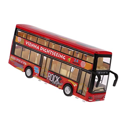 Courtieyeardceastea 1:50 Druckguss-Auto-Spielzeug, Doppeldecker-Bus mit Licht und Sound, Rot, 21 x 4,5 x 8,2 cm von Courtieyeardceastea