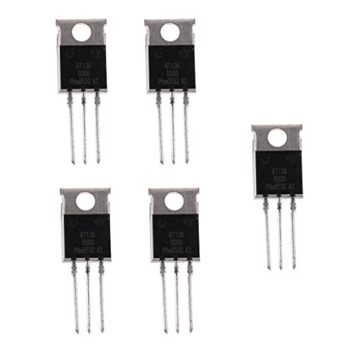 Courtieyeardceastea 5 Stück BT136 600 V Transsistor Triac 600 V 4 A TO-220 BT136-600 von Courtieyeardceastea
