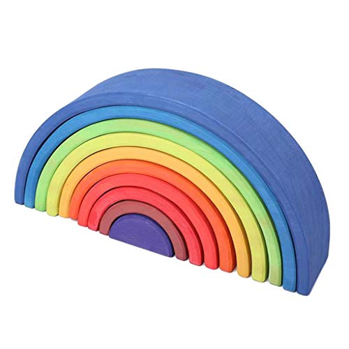 Courtieyeardceastea Handgefertigter Regenbogen-Stapelstapler aus Holz für Kleinkinder von Courtieyeardceastea