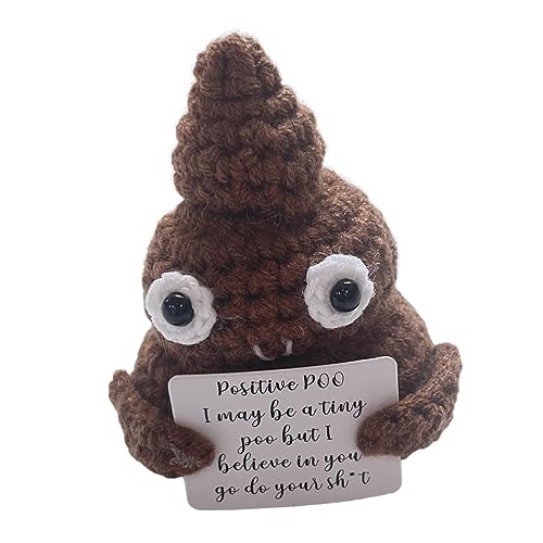 Courtieyeardceastea Inspired Toy Gifts Positive Poo Strickpuppe für Heimdekoration, Weihnachten, Schreibtisch, Braun, Typ 1 von Courtieyeardceastea