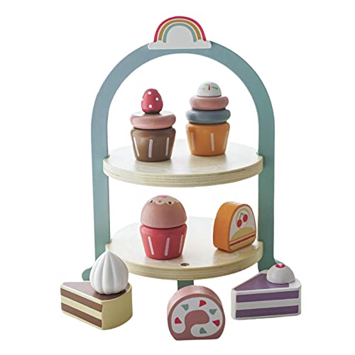 Holz Dessertset Feinmotorik Cupcake Set für Junge Mädchen Vorschule von Courtieyeardceastea
