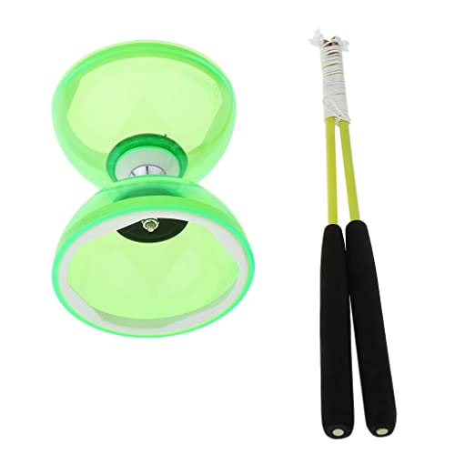 Jonglierspielzeug, dreilagiges Diabolo, 12 cm, mit Handstäben und Schnur, Grün von Courtieyeardceastea