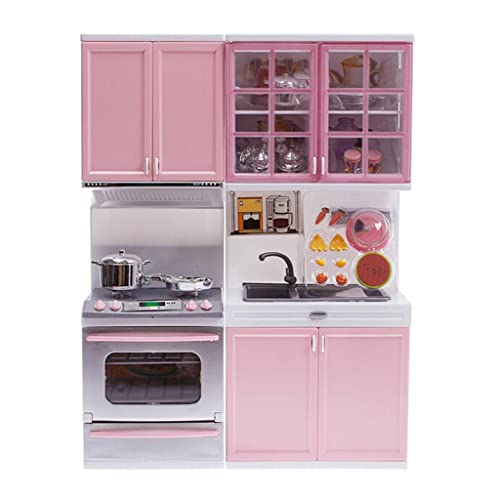 Kinder Pretend Play Simulation Kunststoff Küche Kochen Bank Schrank Spielzeug Rosa von Courtieyeardceastea