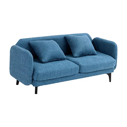 Miniatur-Puppenhaus-Doppel-Sofa, Puppenhaus, Schlafzimmermöbel, Blau, 17,3 x 7,4 x 7,6 cm Miniatur-Puppenhaus-Doppel-Sofa, Puppenhaus, Schlafzimmermöbel, Blau, 17,3 x 7,4 x 7,6 cm von Courtieyeardceastea