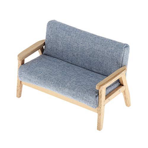 Puppenhaus Miniaturmöbel Mini Doppelsofa Liebessitz im Maßstab 1:12, Blau Puppenhaus Miniaturmöbel Mini Doppelsofa Liebessitz im Maßstab 1:12, Blau von Courtieyeardceastea