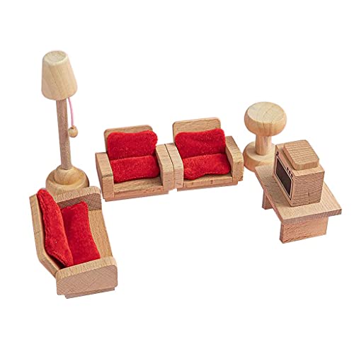 Puppenhaus aus Buchenholz, Miniatur-Möbel-Set, Dekoration, Lebensszene, Wohnzimmer, 6,5 x 4,5 cm Puppenhaus aus Buchenholz, Miniatur-Möbel-Set, Dekoration, Lebensszene, Wohnzimmer, 6,5 x 4,5 cm von Courtieyeardceastea