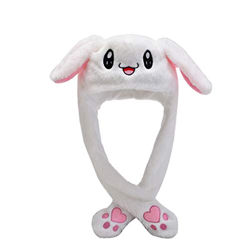 Coversolate Niedliche Hasenkopf Deko Osterhase Deko Hase Mütze Kaninchen Hüte Kopfschmuck Osterdeko - Ohr Kann Sich Bewegen (Weiß) von Coversolate