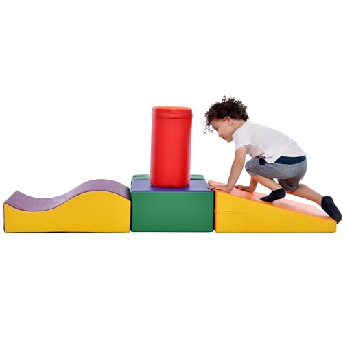 6 TLG. Schaumstoff Bausteine Kinder, Softbausteine, Indoor-Kletterblöcke, Riesige Bunte Weiche Schaumstoff-Bausteine, Riesenbausteine zum Toben und Klettern, Vorschulalter & Babys Softbausteine von Covigorus