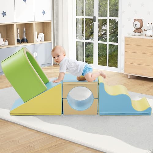 6 TLG. Schaumstoff Bausteine Kinder, Softbausteine, Indoor-Kletterblöcke, Riesige Bunte Weiche Schaumstoff-Bausteine, Riesenbausteine zum Toben und Klettern, Vorschulalter & Babys Softbausteine von Covigorus