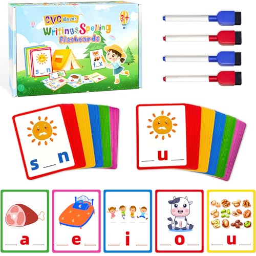 CVC Schreib- und Rechtschreibkarten Flash-Karten, Montessori, Lernspielzeug für Kinder im Alter von 3 4 5 6 Jahren Vorschule Lernaktivitäten für Kleinkinder CVC Schreib- und Rechtschreibkarten Flash-Karten, Montessori, Lernspielzeug für Kinder im Alter von 3 4 5 6 Jahren Vorschule Lernaktivitäten für Kleinkinder von Cowcowcow