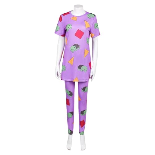 Cowuecah Frauen Dämonenjäger Rumi Zoey Mira Kostüm Cosplay Erwachsenen Anzug Top Hosen Bogen Zubehör Halloween Outfits (zoey purple, M) von Cowuecah