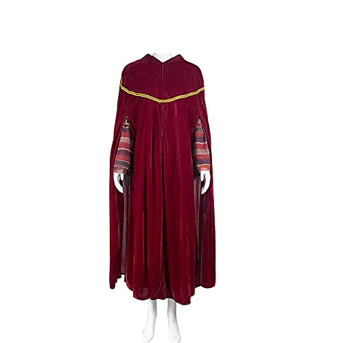Cowuecah Frauen Halloweentown Aggie Cromwell Kostüm Cosplay Rotes Hexenkleid Uhr Halloween Outfits (red, XL) von Cowuecah