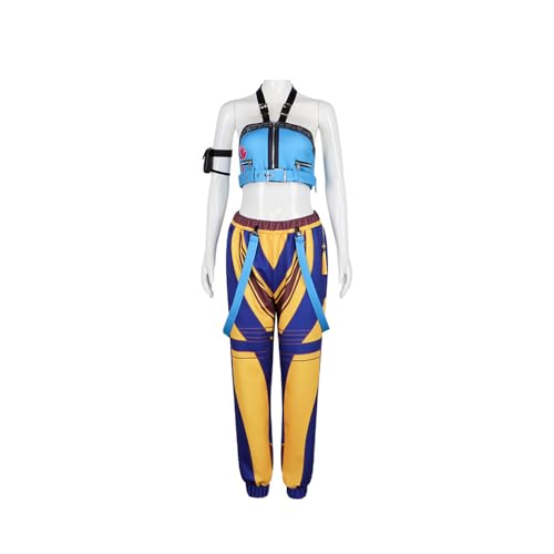 Frauen Jäger Dämon Zoey Kostüm Cosplay Anzug Top Hosen Socken Gürtel Tasche Armband Halloween Outfits (zoey, M) von Cowuecah