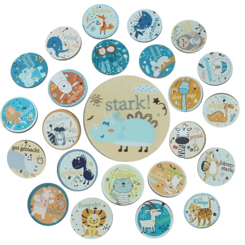 Cozevdnt Mutmacher Kinder Belohnungssystem Glücksbringer Motivationskarten, 24 Mini Belohnung Geschenke, Glücksbringer Aus Holz Bunte Tiere 2 cm Cozevdnt Mutmacher Kinder Belohnungssystem Glücksbringer Motivationskarten, 24 Mini Belohnung Geschenke, Glücksbringer Aus Holz Bunte Tiere 2 cm von Cozevdnt