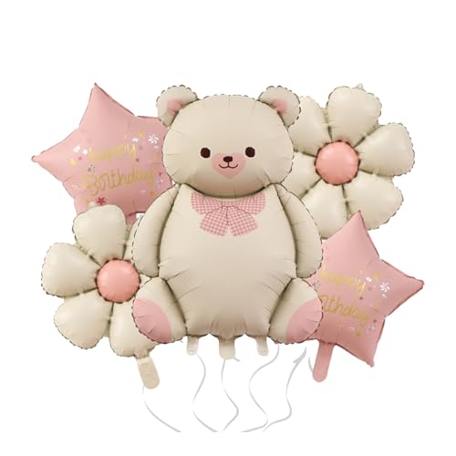 Cute Ballon Bär Folienballon Deko, Geburtstag Mädchen Bär Geburtstagsdeko, Bär Helium Ballons Für Waldtiere Geburtstag,Baby Shower von Cozevdnt