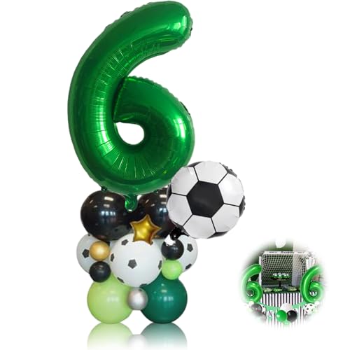 Fußball-Zahlen-Luftballons, Geburtstagsdekoration, 25 Stück, für Kinder und Jungen, 6. Geburtstag, Helium, digitale Luftballons, stapelbar, Dekoration für Fußballliebhaber, Sport, Weltmeisterschaft Fußball-Zahlen-Luftballons, Geburtstagsdekoration, 25 Stück, für Kinder und Jungen, 6. Geburtstag, Helium, digitale Luftballons, stapelbar, Dekoration für Fußballliebhaber, Sport, Weltmeisterschaft von Cozevdnt