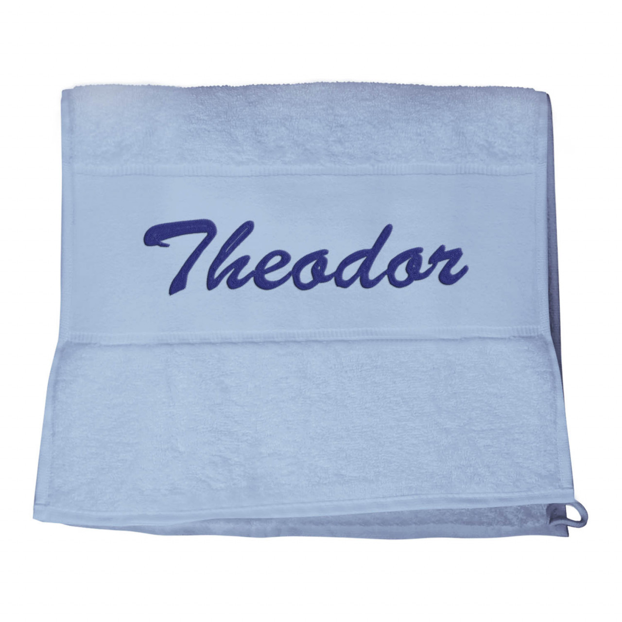 Handtuch Hellblau mit Stick von Cozy Racoon