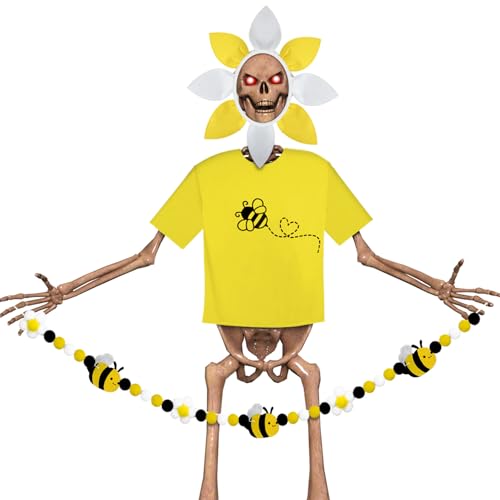 Cozypower 3 Stück Frühling 3,6 m Skelett Kleidung Zubehör Skelett Gelb Bienen Hemd Skelett Blume Hut Biene Blume Filz Girlande Frühling Skelett Kostüm für 3,6 m Skelett Kostüm Kleid Frühling Dekor Cozypower 3 Stück Frühling 3,6 m Skelett Kleidung Zubehör Skelett Gelb Bienen Hemd Skelett Blume Hut Biene Blume Filz Girlande Frühling Skelett Kostüm für 3,6 m Skelett Kostüm Kleid Frühling Dekor von Cozypower
