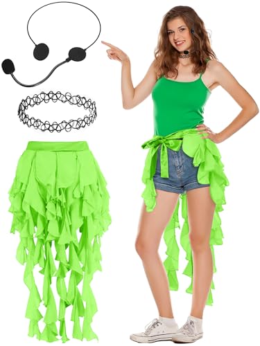 Cozypower 3 Stück Sänger-Filmstar-Kostüme, Zubehör, Bauchtanz, Tutu, Rock, schwarz, Tattoo, Choker, Halskette, schwarzes Mikrofon, Headset für Halloween, Sänger, Filmstar, Cosplay Cozypower 3 Stück Sänger-Filmstar-Kostüme, Zubehör, Bauchtanz, Tutu, Rock, schwarz, Tattoo, Choker, Halskette, schwarzes Mikrofon, Headset für Halloween, Sänger, Filmstar, Cosplay von Cozypower
