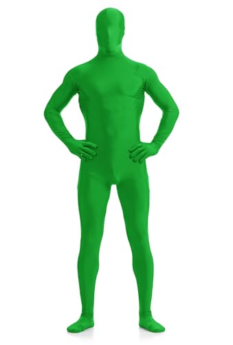 Men's and Women's Bodysuit Costume Stretchy Spandex Unitard Halloween Cosplay Full Body Suit Zentai Skin Suit (Green,Small) von Cozzmats