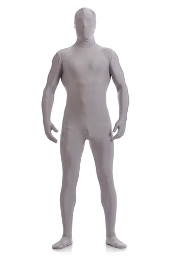 Men's and Women's Bodysuit Costume Stretchy Spandex Unitard Halloween Cosplay Full Body Suit Zentai Skin Suit (Grey,XX-Large) von Cozzmats