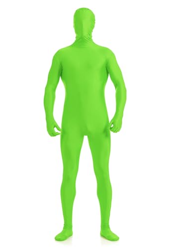 Men's and Women's Bodysuit Costume Stretchy Spandex Unitard Halloween Cosplay Full Body Suit Zentai Skin Suit (Lime Green,XX-Large) von Cozzmats